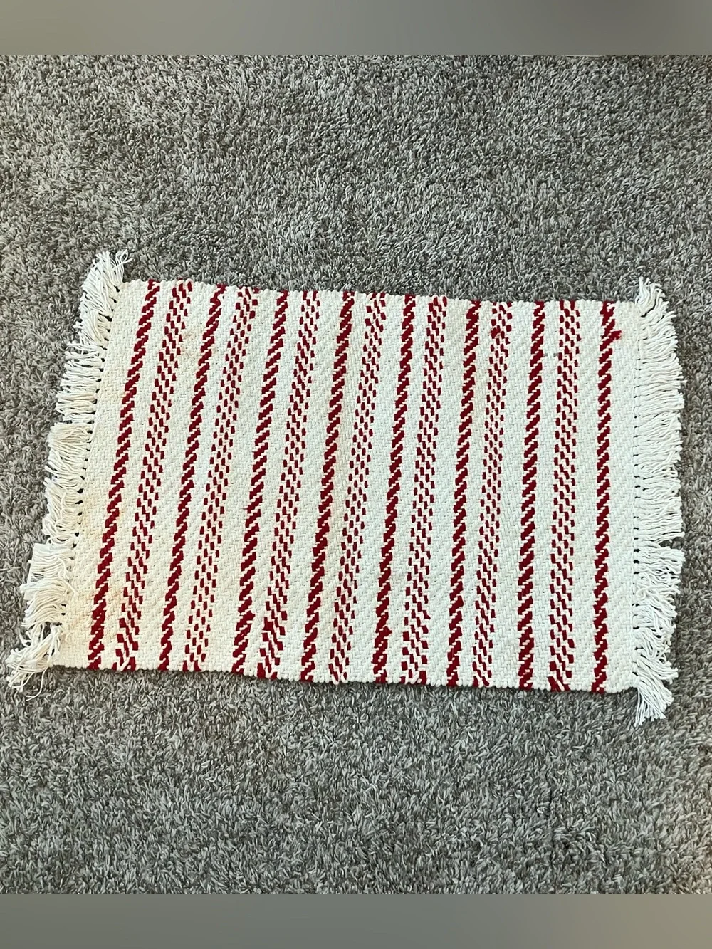 Threshold Red and Cream Striped Woven Door Mat